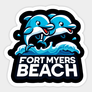 Dolphins at Fort Myers Beach Sticker